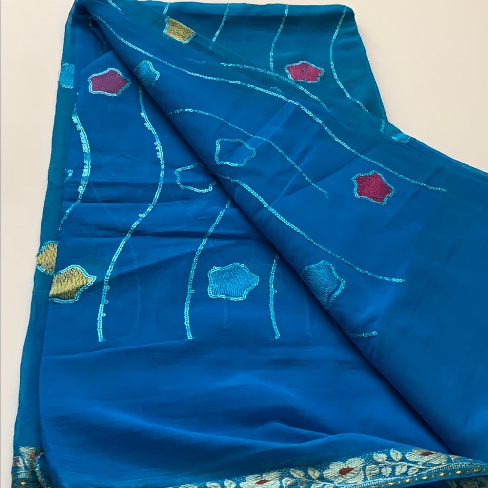 Blue sari